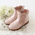 Китай оптовая ребенка обувь детские короткие ботинок зимний розовый PU девушки сапоги мода черный ботинок детской обуви